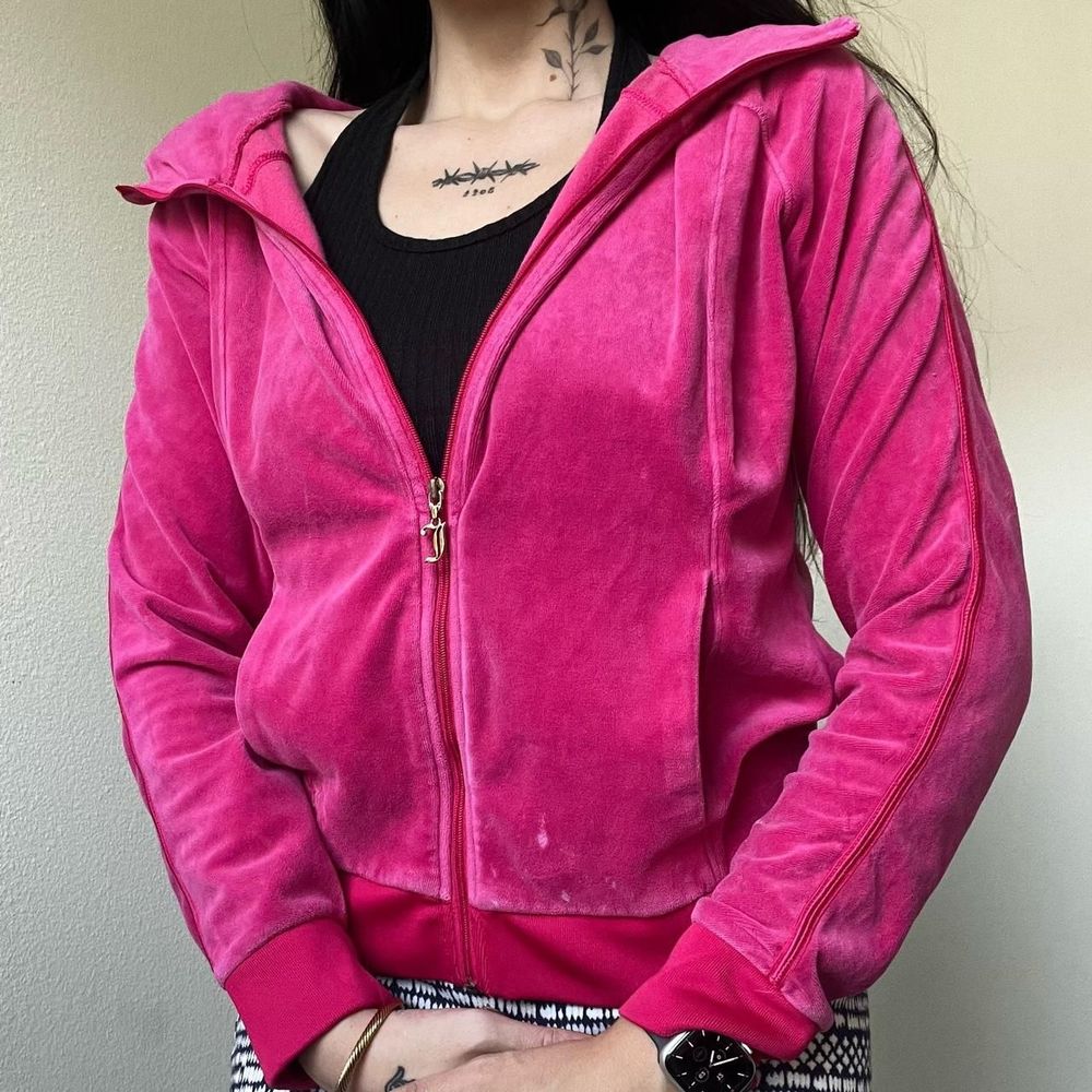 hot pink velour juicy couture full zip track jacket